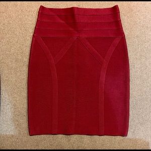BEBE Highwaist Bandage Skirt (Burgundy)